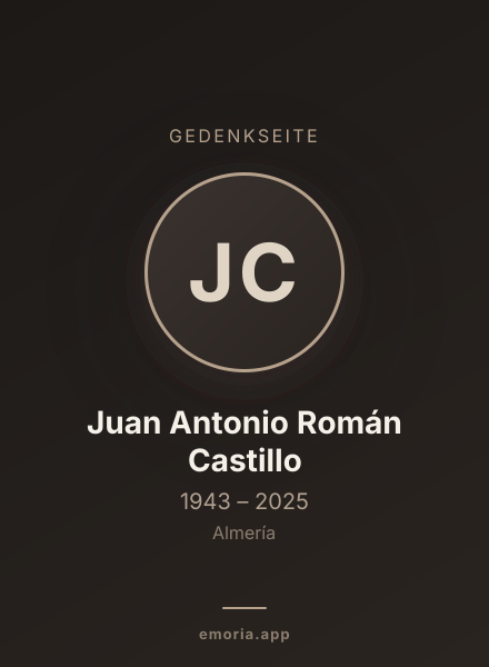 Gedenkportrait von Juan Antonio Román Castillo