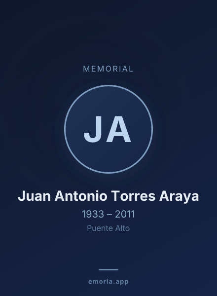 Memorial portrait of Juan Antonio Torres Araya