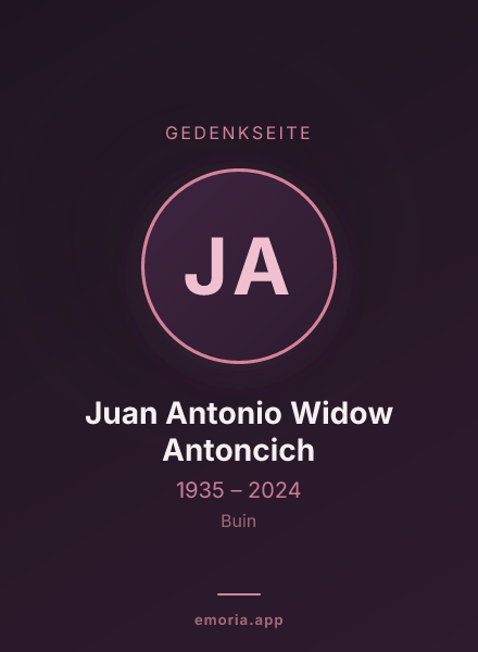 Gedenkportrait von Juan Antonio Widow Antoncich