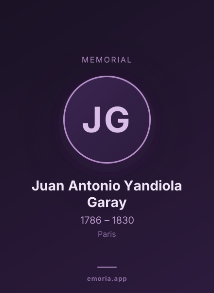 Memorial portrait of Juan Antonio Yandiola Garay
