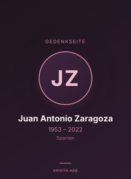Gedenkportrait von Juan Antonio Zaragoza