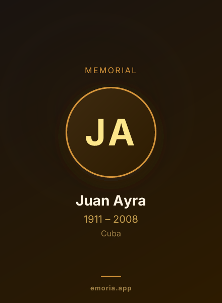 Memorial portrait of Juan Ayra