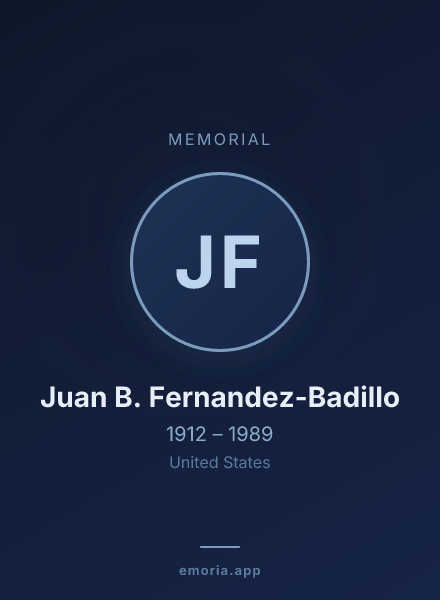 Memorial portrait of Juan B. Fernandez-Badillo