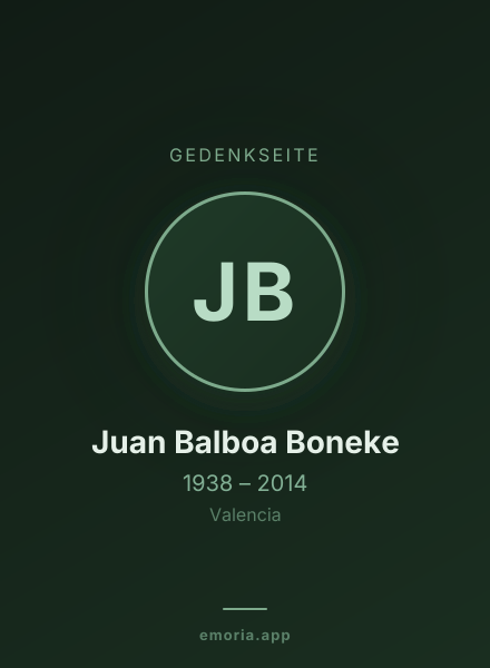 Gedenkportrait von Juan Balboa Boneke
