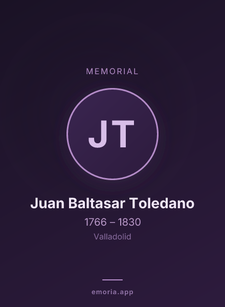 Memorial portrait of Juan Baltasar Toledano