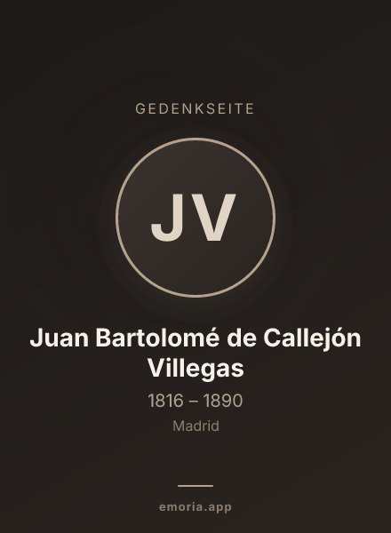 Gedenkportrait von Juan Bartolomé de Callejón Villegas