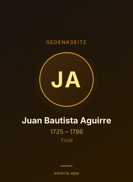 Gedenkportrait von Juan Bautista Aguirre