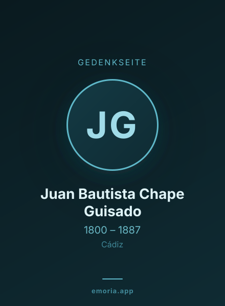 Gedenkportrait von Juan Bautista Chape Guisado