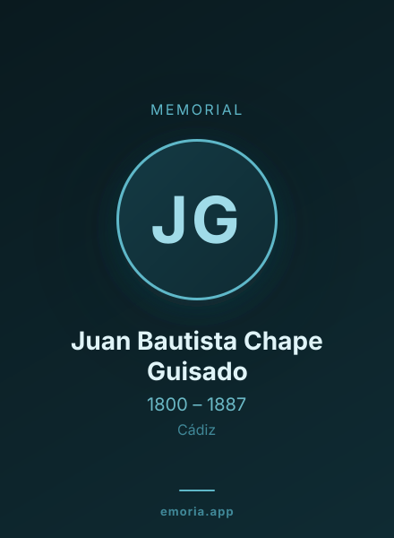 Memorial portrait of Juan Bautista Chape Guisado