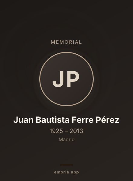 Memorial portrait of Juan Bautista Ferre Pérez