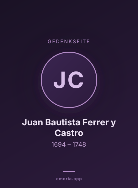 Gedenkportrait von Juan Bautista Ferrer y Castro