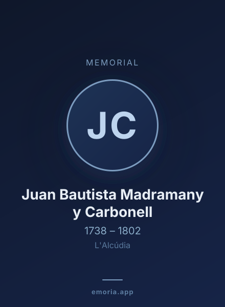 Memorial portrait of Juan Bautista Madramany y Carbonell