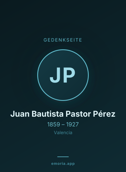 Gedenkportrait von Juan Bautista Pastor Pérez