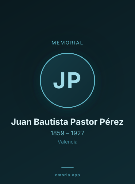 Memorial portrait of Juan Bautista Pastor Pérez