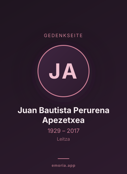 Gedenkportrait von Juan Bautista Perurena Apezetxea