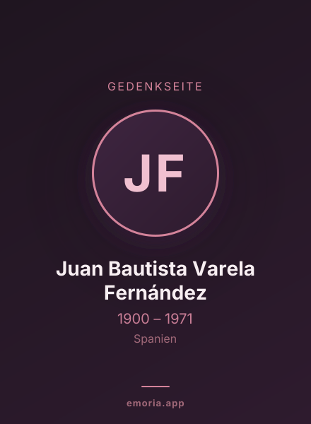 Gedenkportrait von Juan Bautista Varela Fernández