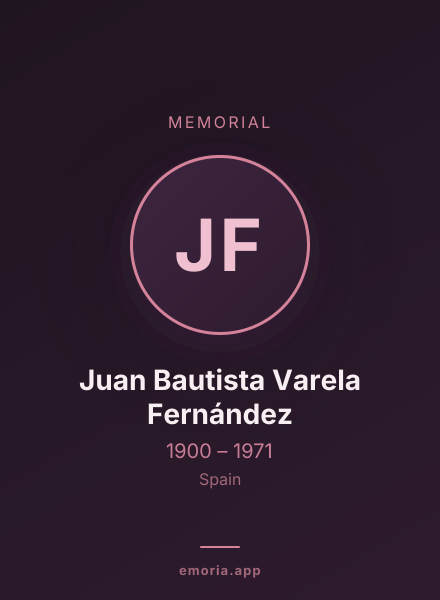 Memorial portrait of Juan Bautista Varela Fernández