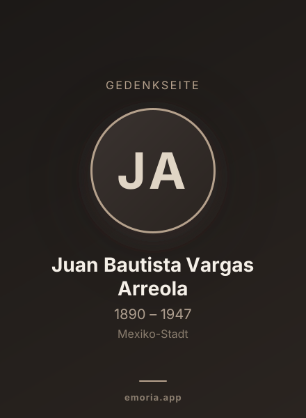 Gedenkportrait von Juan Bautista Vargas Arreola