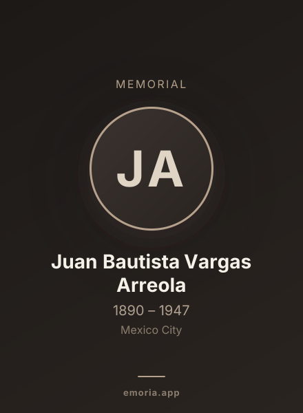 Memorial portrait of Juan Bautista Vargas Arreola
