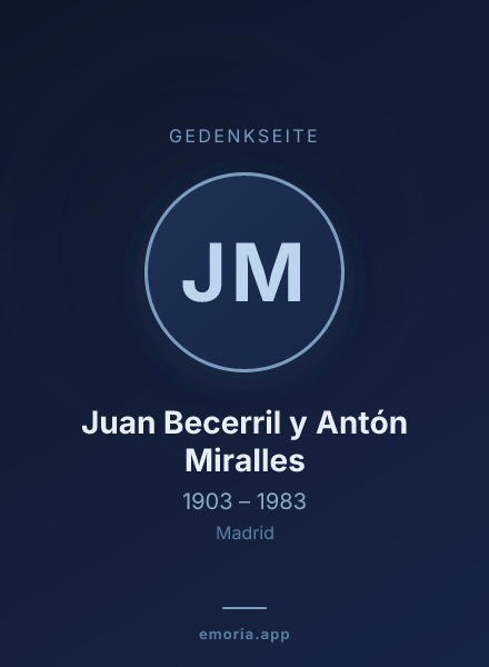 Gedenkportrait von Juan Becerril y Antón Miralles
