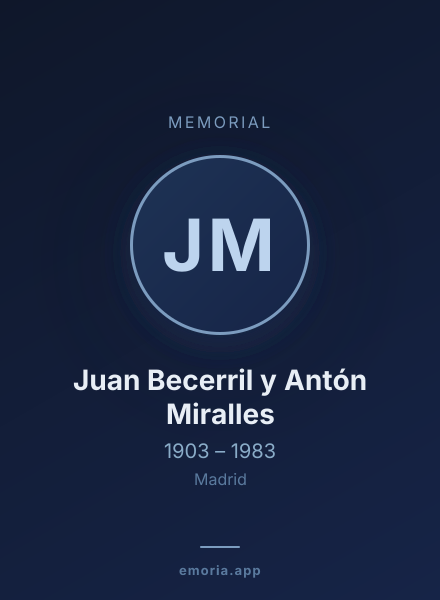 Memorial portrait of Juan Becerril y Antón Miralles