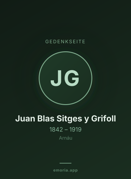 Gedenkportrait von Juan Blas Sitges y Grifoll