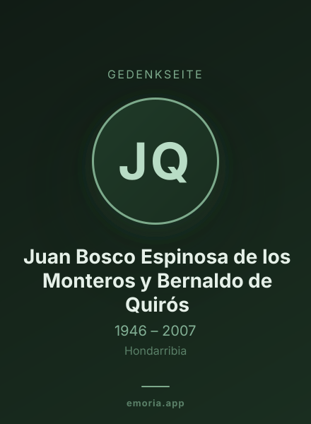 Gedenkportrait von Juan Bosco Espinosa de los Monteros y Bernaldo de Quirós