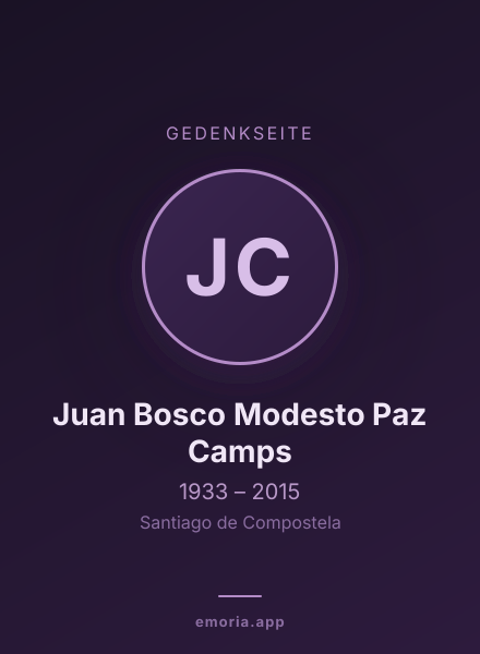 Gedenkportrait von Juan Bosco Modesto Paz Camps
