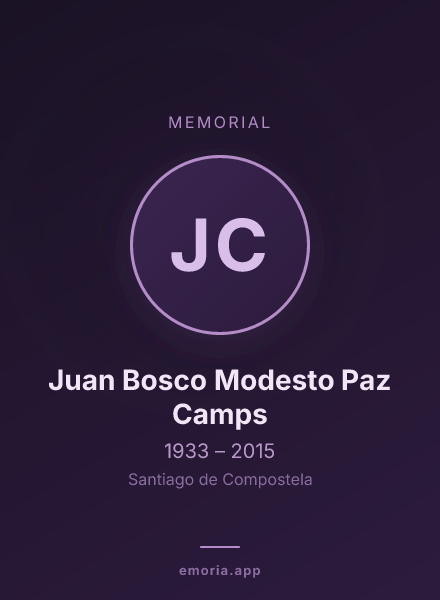 Memorial portrait of Juan Bosco Modesto Paz Camps