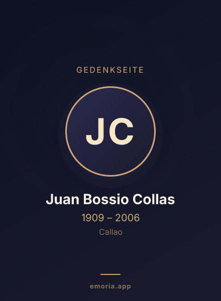 Gedenkportrait von Juan Bossio Collas