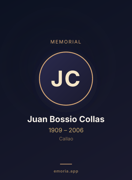 Memorial portrait of Juan Bossio Collas
