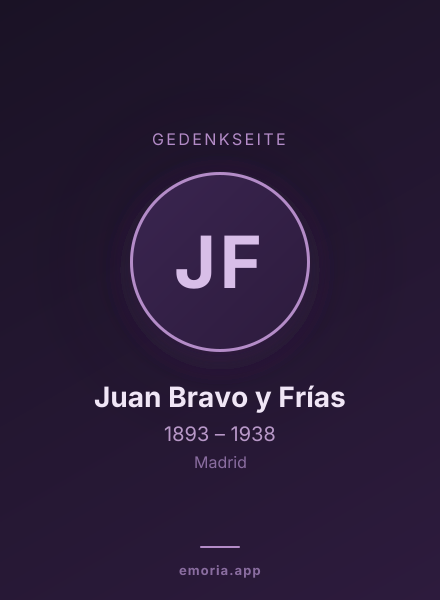 Gedenkportrait von Juan Bravo y Frías