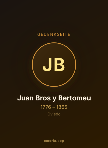 Gedenkportrait von Juan Bros y Bertomeu