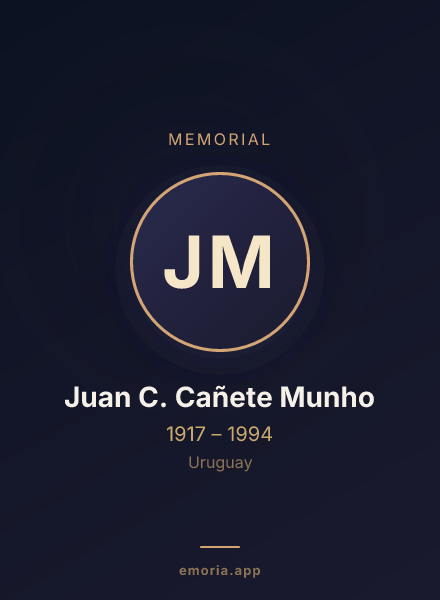 Memorial portrait of Juan C. Cañete Munho