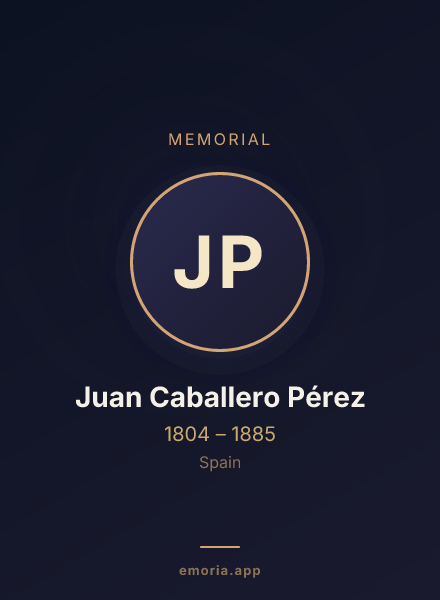 Memorial portrait of Juan Caballero Pérez