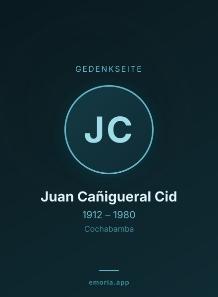 Gedenkportrait von Juan Cañigueral Cid