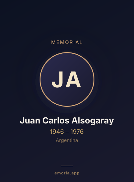 Memorial portrait of Juan Carlos Alsogaray
