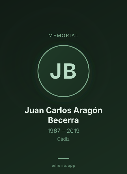 Memorial portrait of Juan Carlos Aragón Becerra