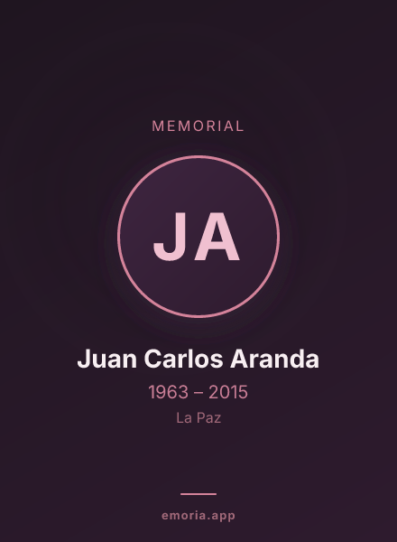 Memorial portrait of Juan Carlos Aranda