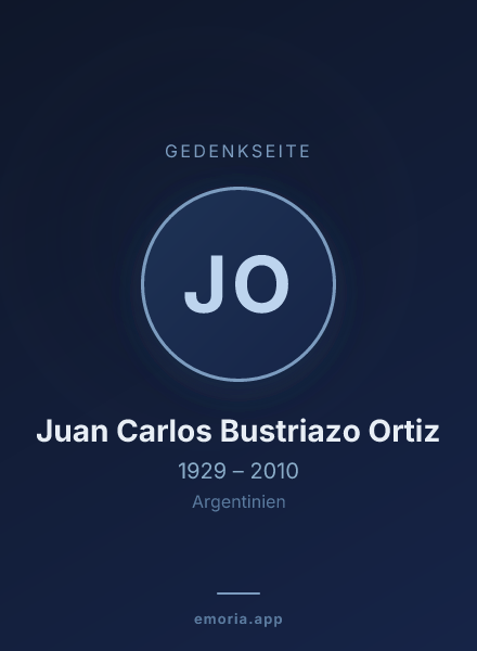 Gedenkportrait von Juan Carlos Bustriazo Ortiz