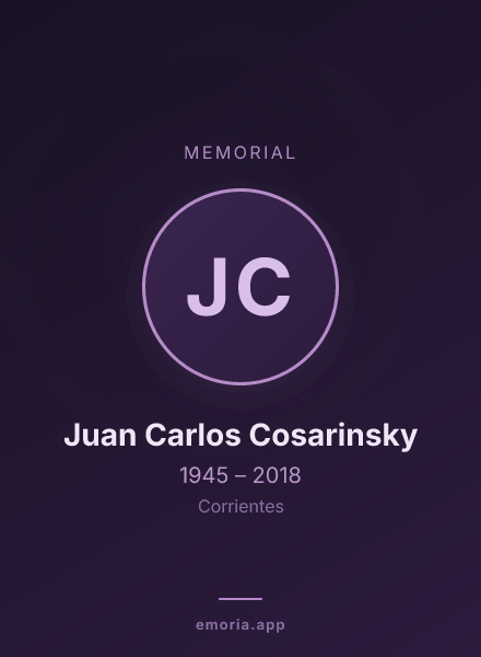 Memorial portrait of Juan Carlos Cosarinsky