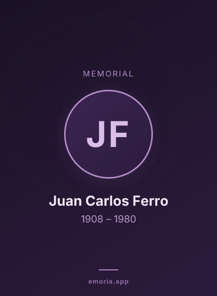 Memorial portrait of Juan Carlos Ferro