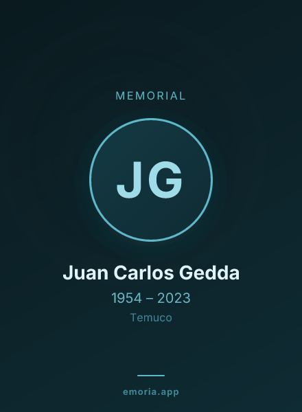 Memorial portrait of Juan Carlos Gedda