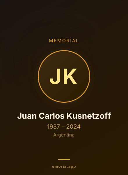 Memorial portrait of Juan Carlos Kusnetzoff