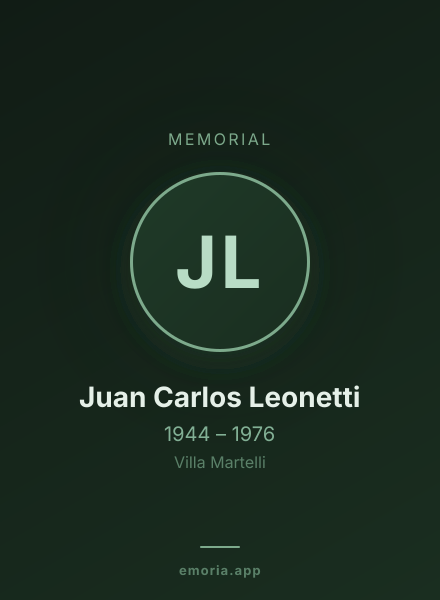 Memorial portrait of Juan Carlos Leonetti