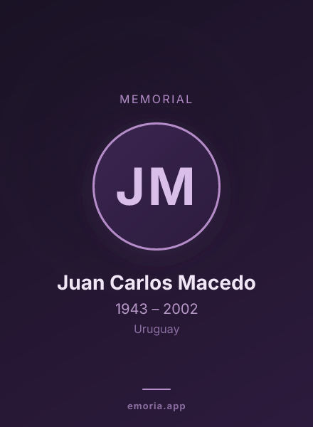 Memorial portrait of Juan Carlos Macedo