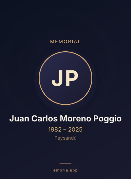 Memorial portrait of Juan Carlos Moreno Poggio