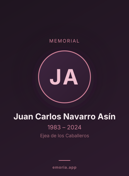 Memorial portrait of Juan Carlos Navarro Asín