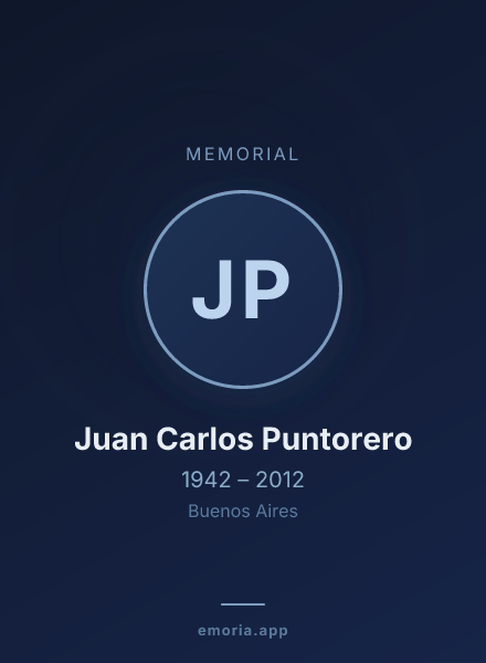 Memorial portrait of Juan Carlos Puntorero