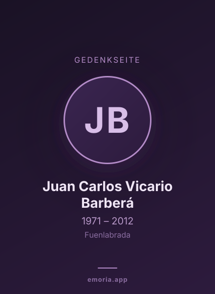 Gedenkportrait von Juan Carlos Vicario Barberá